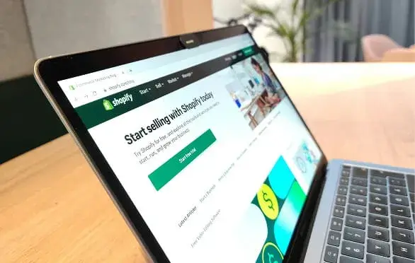 Shopify Setup Displayed on Laptop
